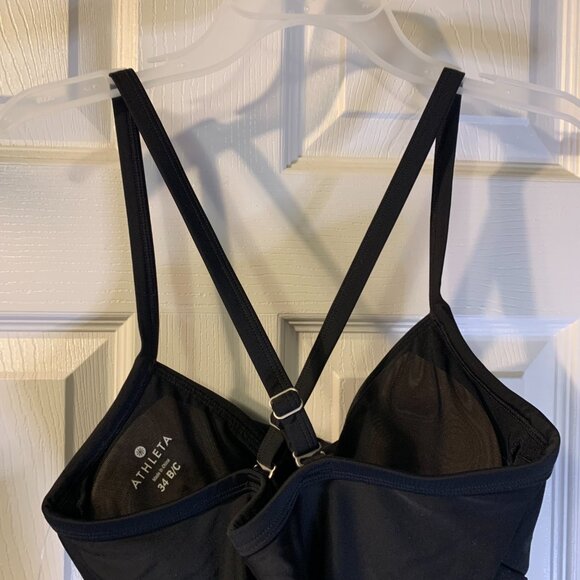 Athleta Women's Twister Tankini Top Size 34 B C NEW Black Strappy Underwire - Picture 5 of 10